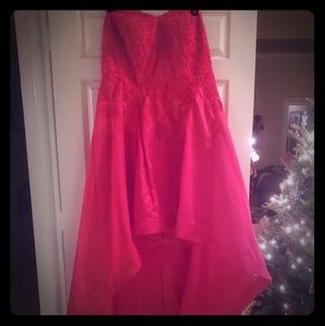 Sweetheart red high low dress